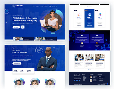 DreamIT IT Solutions Company Service WordPress Theme business company consulting graphic design html it solution landing page logo marketing multipurpose psd seo software company solution startup technology template theme website wordpress