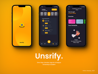 Unsrify. mobile app student app ui uiux unsri