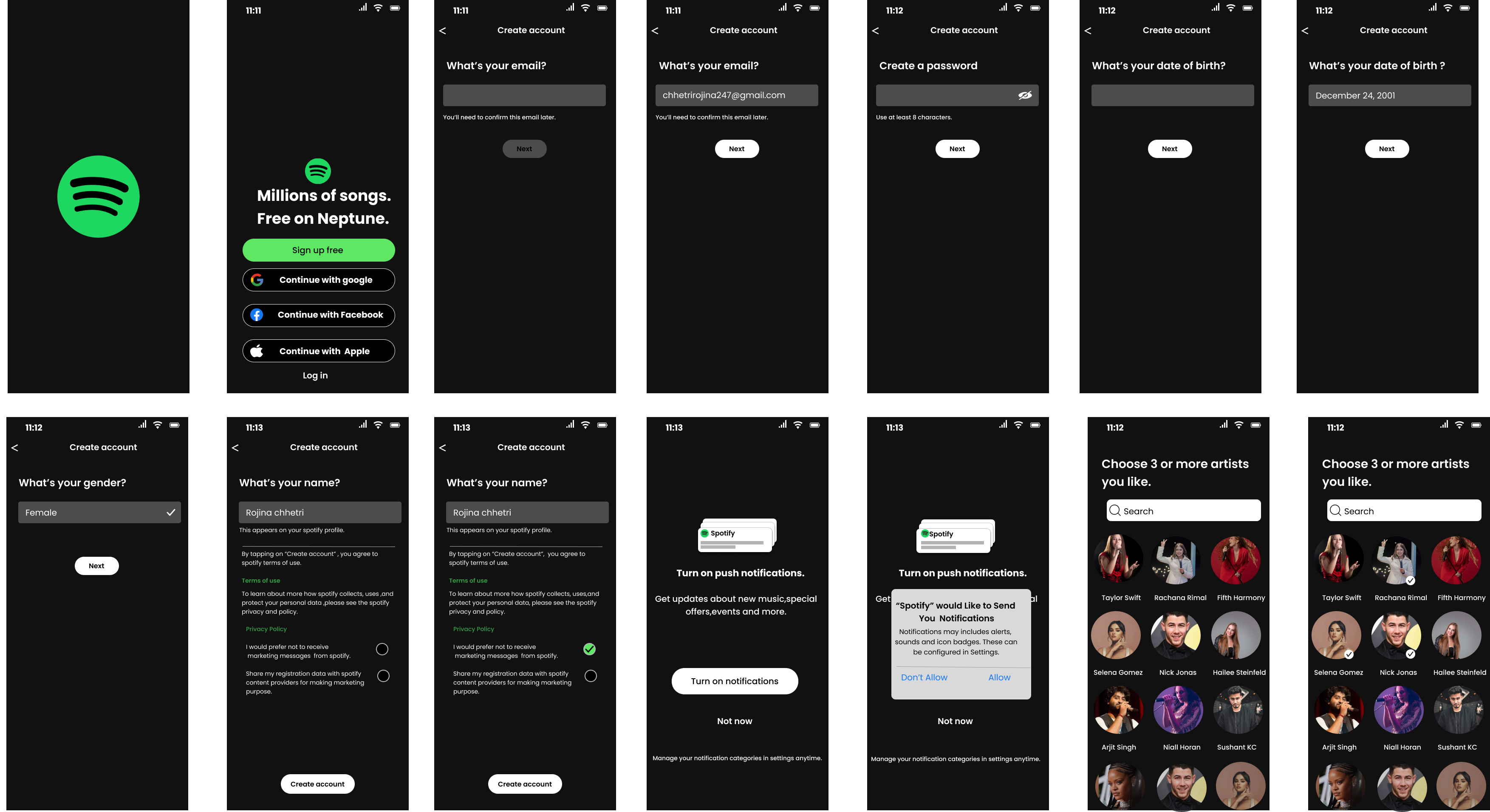 Spotify app animation app design figma first app graphic design ui ux