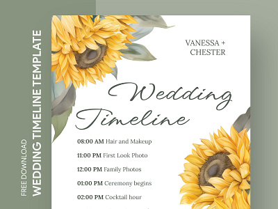 Sunflower Wedding Timeline Free Google Docs Template docs espousal flowers free google docs templates free template free template google docs google google docs itinerary ms print program schedule sunflower template templates timeline timetable wedding word