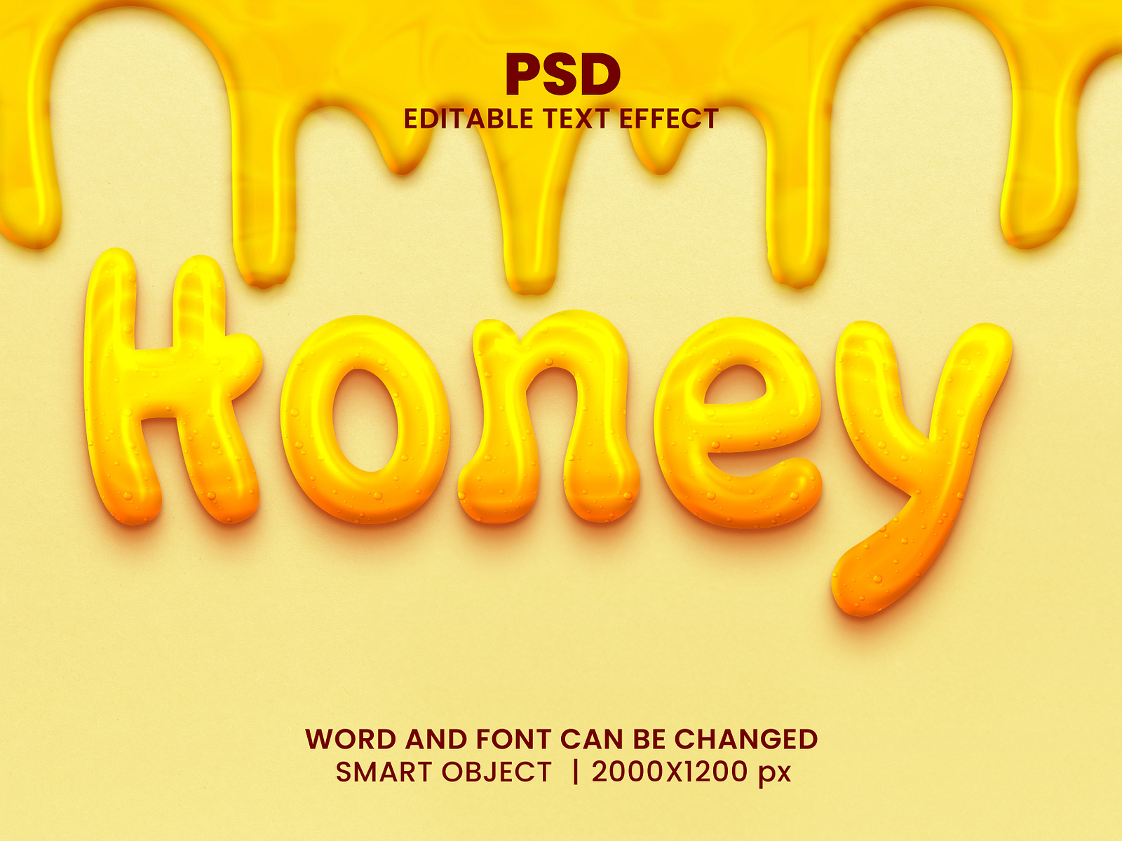 Honey liquid 3D Editable Photoshop Text Effect Template by Bdrobin on Honey liquid 3D Editable Photoshop Text Effect Template by Bdrobin on