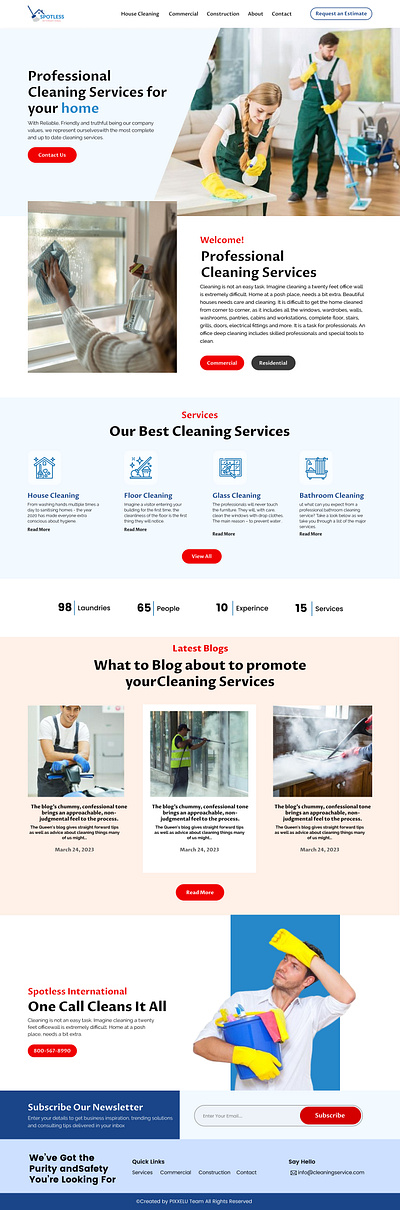 Cleaning Service website ui design