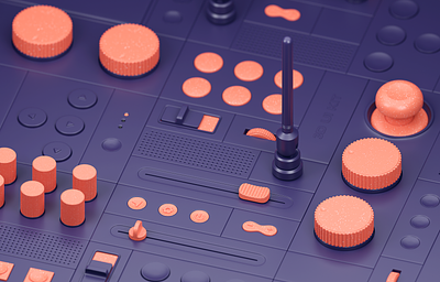3D UI Kit 3d blender buttons clay controls elements graphic design illustration modeling render slider switch tech ui