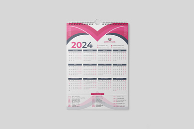 2024 Calendar Design With Holiday, Wall Calendar 2024 business calendar