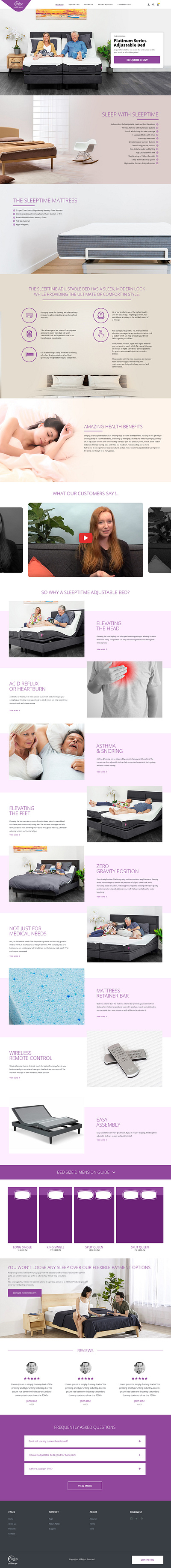 Sleep Comfort Landing Page branding dailyui design free illustration landing page logo ui web web design