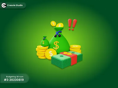 Budgeting 3D Icons 3d currency graphic design logo