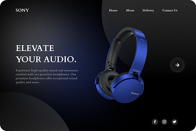 Headphones Web Landing Page app art audio branding colors design graphic graphic design headphones illustration logo sound ui webpage