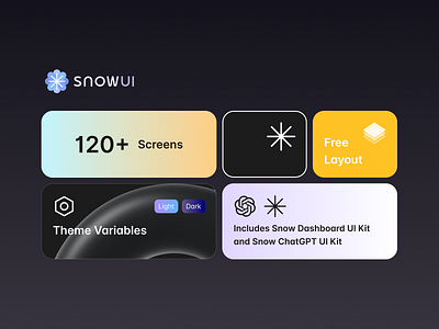 SnowUI Features dashboard ui kit design system ui design
