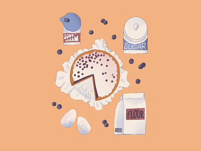Blueberry pie blueberry character characterdesign dairy flour illustration illustrator sour cream sugar