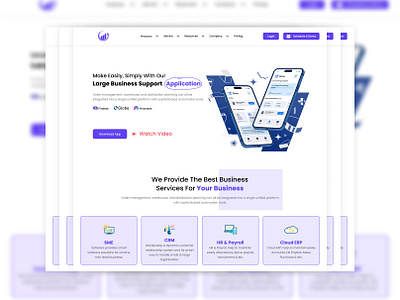 Software and Service Landing Page Design app app design crm figma hasnat hasnat.co landing page product design saas sme ui ui design uiux ux ux design web website design