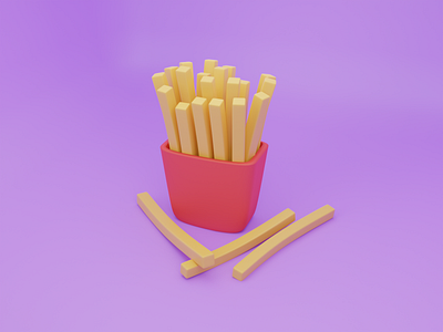 3D French Fries 3d design graphic design icon illustration minimal ui vector visual