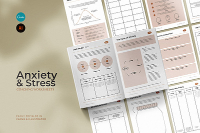 COACH Stress and Anxiety Worksheets 3d app branding design graphic design illustration logo ui ux vector