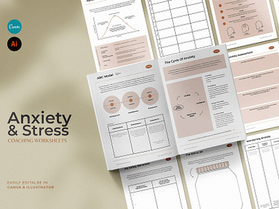 COACH Stress and Anxiety Worksheets 3d app branding design graphic design illustration logo ui ux vector