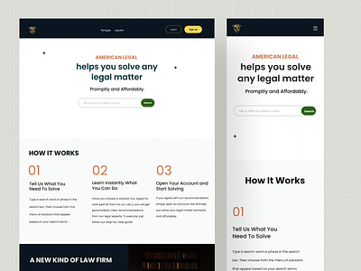 AMERICAN LEGAL -Law Firm Website Design app design company profile consultancy consultant design firm header justice landing page law firm law firm landing page law website legal legal adviser profile ui ux web web design website