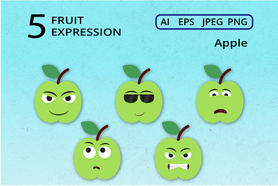 Fruit Expression -Apple #4 happy