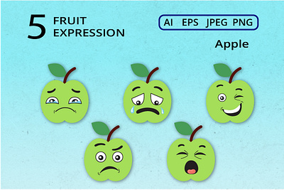 Fruit Expression -Apple #5 happy