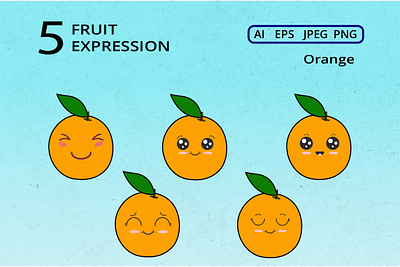 Fruit Expression -Orange happy