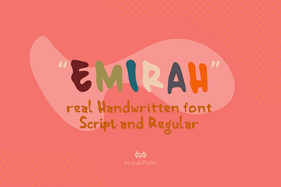 Emirah - Kids Font brand identity branding christmas handlettering handwritten headline kids font ligature logotype playful font typography