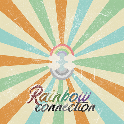 Rainbow Connection 2d album cover black and white colorfull graphic design illustration profile picture rainbow retro vintage wallpaper