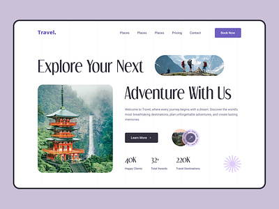 Travel Agency Website Hero Section Design agency agent hero section landing page tour tour planning travel travel agency travel agent travel website trip ui ui design ui designer urexotech ux vacation web website website designer