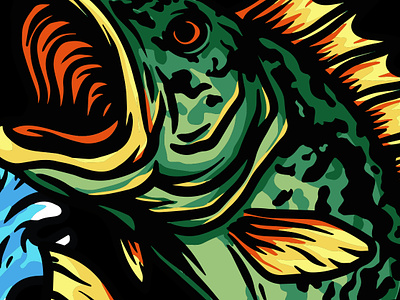 Fish illustration animal art artwork bassfish branding design element fish fishing graphic design harndrawn illustration logo print sea tshirt vintage