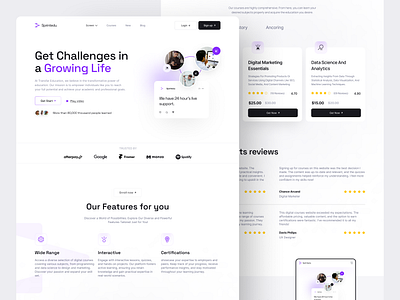 Digital Courses Landing Page design digital digitalcourse education landing page modern ui online education ui ui design ux design webdesign website design webtheme