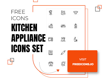 Kitchen Appliance Icons Set branding design free icons icon illustration logo ui vector vector logo web