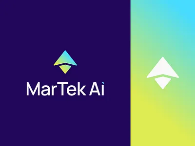 MarTek AI - Marketing Technology AI Platform Logo Design #2 abstract ai ai logo arrow brand identity logo logo design marketing marketing logo modern rocket tech tech logo