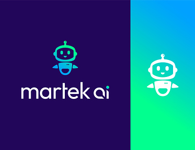 MarTek AI - Marketing Technology AI Bot Design #1 abstract ai ai logo bot bot logo brand identity logo logo design modern robot robot logo