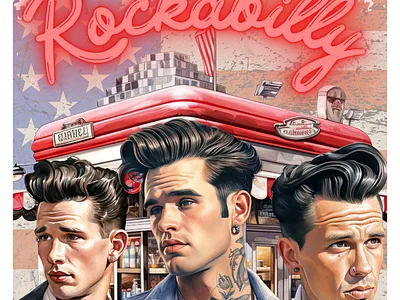 Rockabilly Diner 1 design diner illustration retro rockabilly