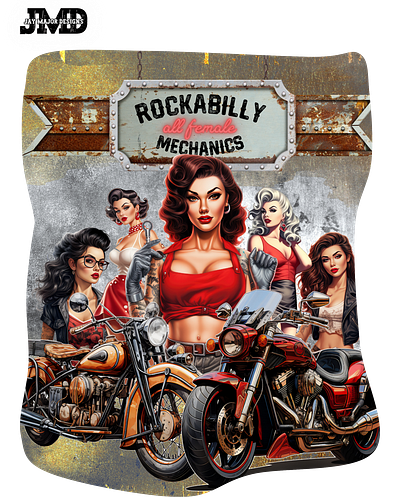 Rockabilly Female Mechanics chics design female females illustration mechanic mechanics retro rockabilly