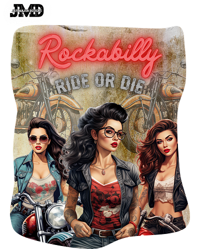 Rockabilly Ride or Die design illustration retro ride or die rockabilly