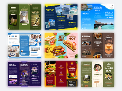 Contemporary Aesthetic and Modern Brochures from Various Clients branding brochure canva design graphic design illustration minimal typography vector