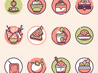 Delicious Foood Icon cute food icon logo ui
