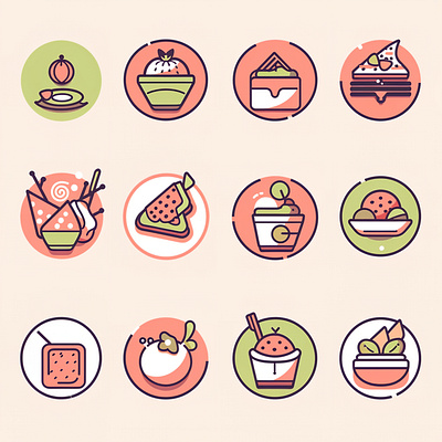 Delicious Foood Icon cute food icon logo ui