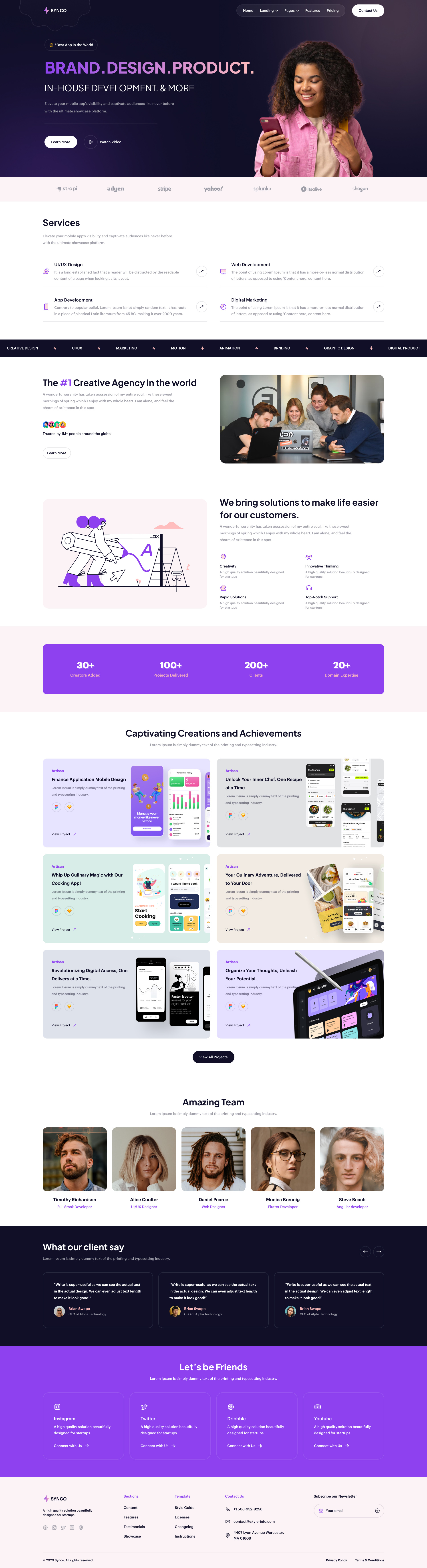 Creative Agency Minimal Landing Page by Raj Kansagra on Dribbble