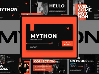 Mython - Google Slides Template 3d app branding design graphic design illustration logo ui ux vector