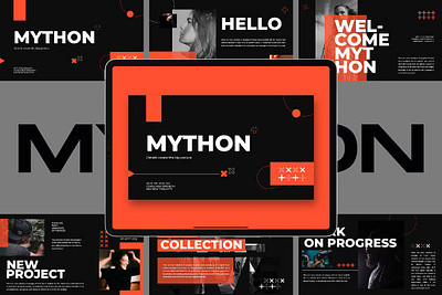 Mython - Google Slides Template 3d app branding design graphic design illustration logo ui ux vector