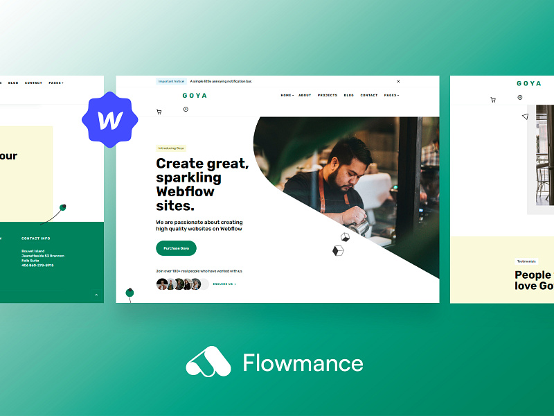 Goya Creative Webflow Template agency template creative design illustration logo template ui webflow webflow template webflowtemplate websitedesign