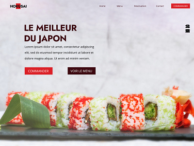 Landing page for a japanese restaurant branding design japanese restaurant minimal vector