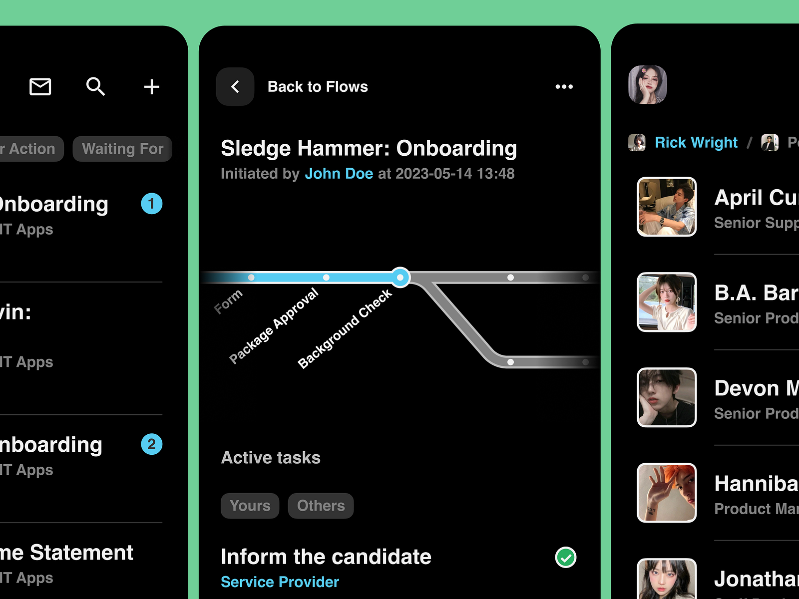 Human resource management mobile app by Junfei Pan on Dribbble