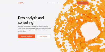 Landing page for data analysis 3d animation branding design flat graphic design illustration landing page minimal orange ui vector white