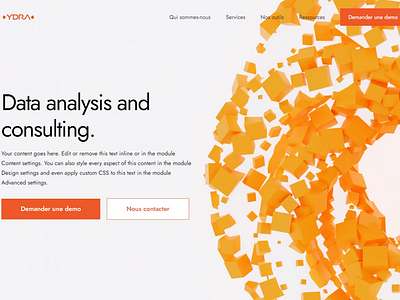 Landing page for data analysis 3d animation branding design flat graphic design illustration landing page minimal orange ui vector white