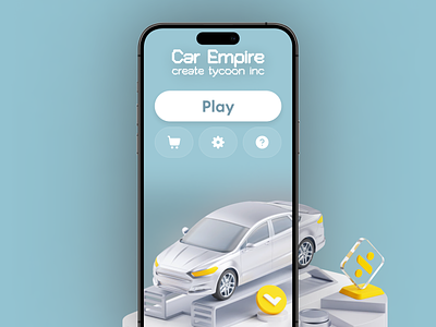 Car Empire Create Tycoon Inc — Game 3d android app app store apple application apps car design game games graphic design illustration mobile product product design simulator strategy tycoon ui