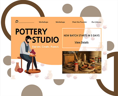 Pottery Studio Website design ui