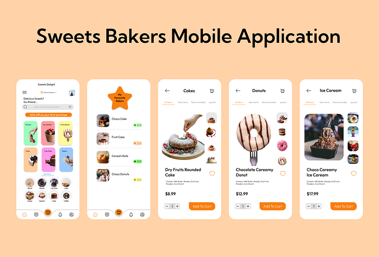 Sweet Bakers App design by Adeel khalid on Dribbble