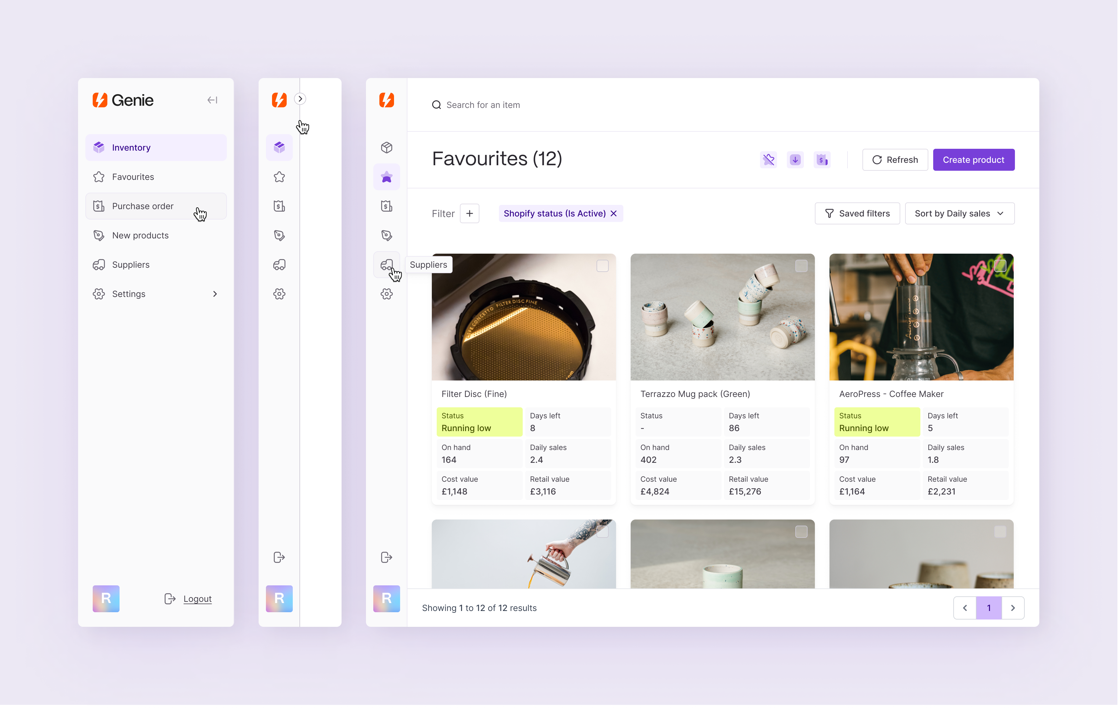 Genie Navigation concept // 01 ecommerce genie nav nav ux navigation