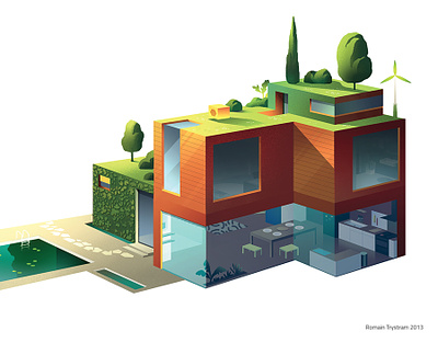 Smart home architecture bayard book city domotic edition editorial illustratedbook illustration iot natural smarthouse
