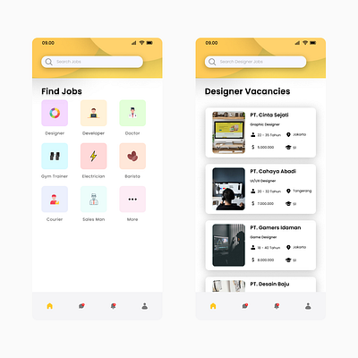 Job Finder App Design 3d animation app appdesign branding design graphic design illustration logo motion graphics ui uidesign ux uxdesign