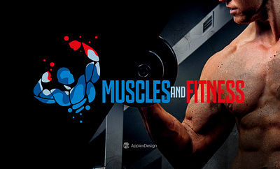 Muscles and Fitness "Logo on sale" beauty body branding design fitness graphic design gym illustration logo logos muscle muscles sport training vector workout